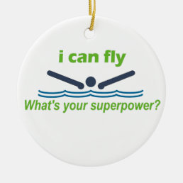 Great gift for the butterfly stroke swimmer! ceramic ornament