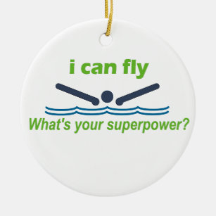 Great gift for the butterfly stroke swimmer! ceramic ornament