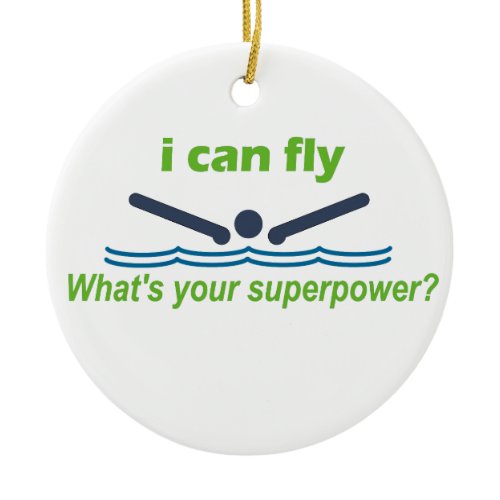 Great gift for the butterfly stroke swimmer! ceramic ornament