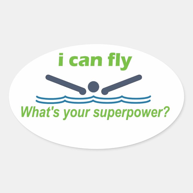 Great gift for the butterfly stroke swimmer! oval sticker (Front)