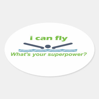 Great gift for the butterfly stroke swimmer! oval sticker