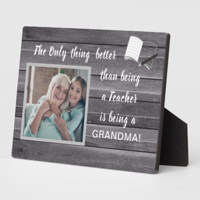 Great Gift! Teacher-Grandma Photo Plaque (Side)
