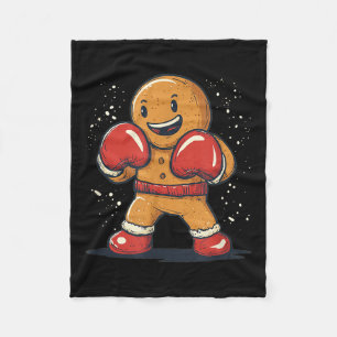 Great Gingerbread Man With Boxing Gloves Outfit Fleece Blanket