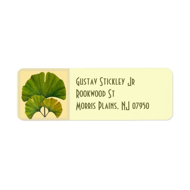 Great Ginkgo Art for Your Arts & Crafts Bungalow Label (Front)