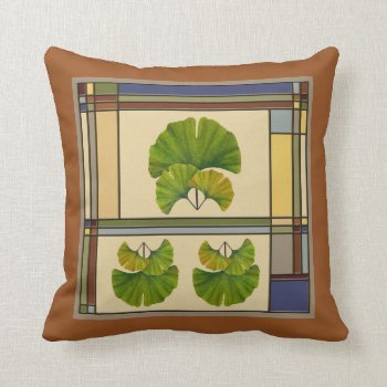 Great Ginkgo Art For Your Arts & Crafts Bungalow Throw Pillow by RantingCentaur at Zazzle