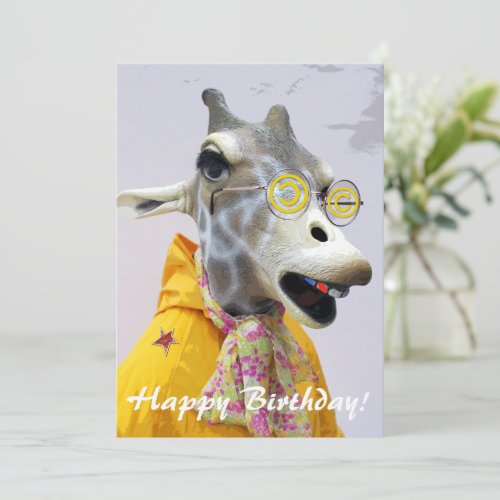 Great Giraffe Birthday Greeting Card Holiday Card