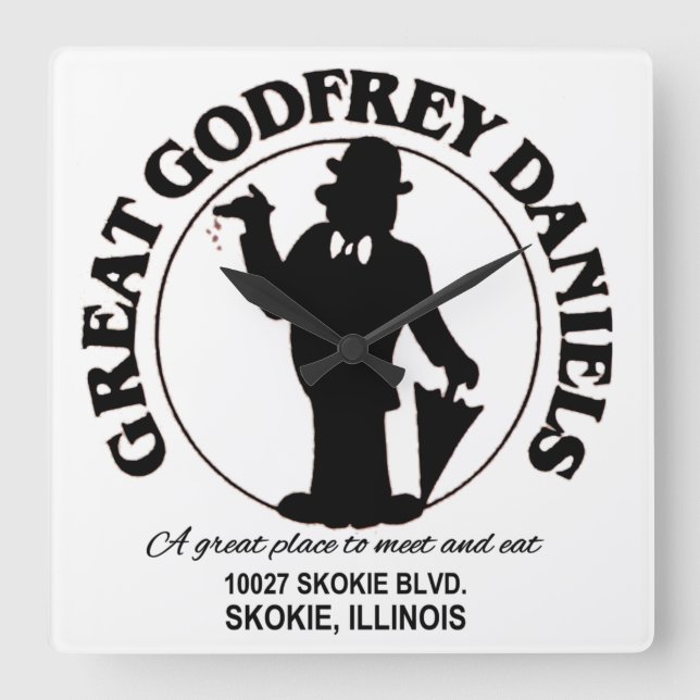 Great Godfrey Daniels Restaurant, Skokie, Illinois Square Wall Clock (Front)