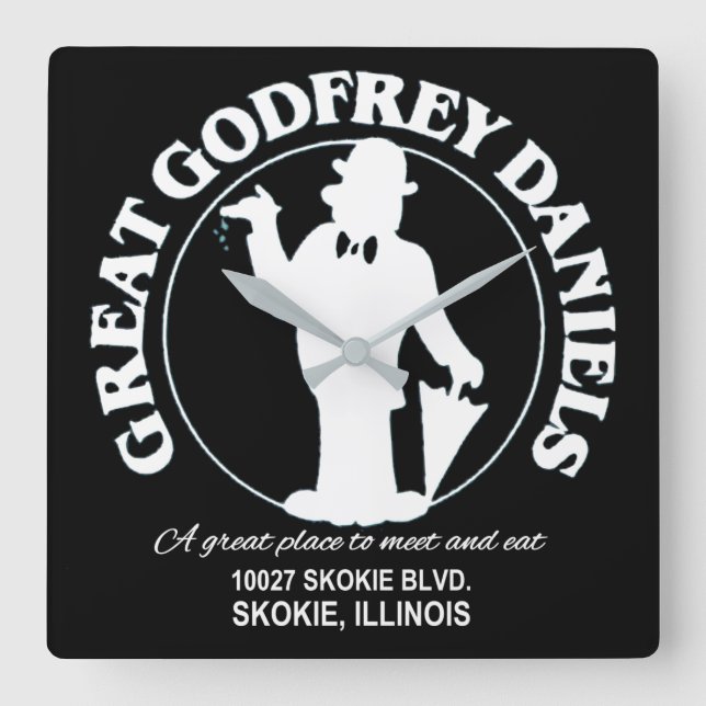 Great Godfrey Daniels Restaurant, Skokie, Illinois Square Wall Clock (Front)