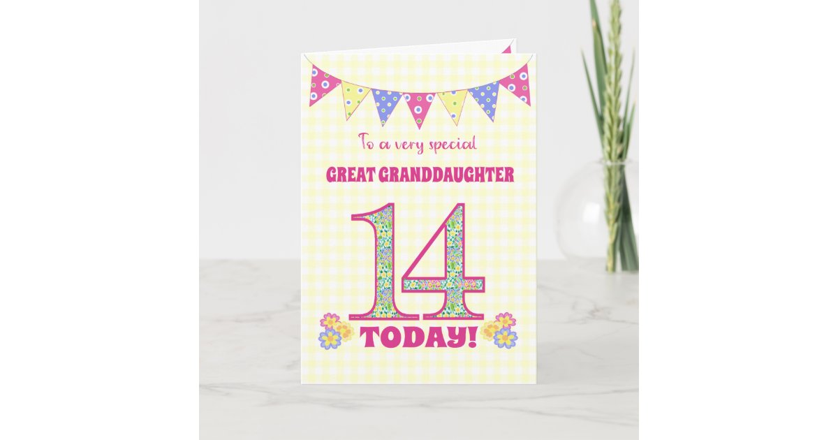 Great Granddaughter 14th Birthday Primroses Card Zazzle