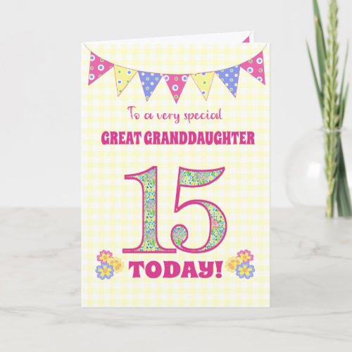 Great Granddaughter 15th Birthday Primroses Card