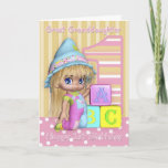 Great Granddaughter 1st Birthday Card<br><div class="desc">Great Granddaughter 1st Birthday Card With Cute Little Girl And Blocks</div>
