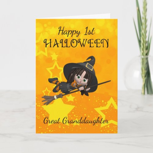 Great Granddaughter 1st Halloween With Cute Little Card