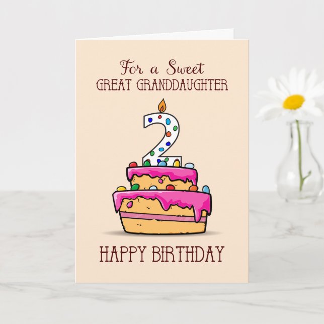 Second Ave Biglietto Di Auguri Natalizio Con Scritta 'Great Granddaughter' - Design Rosa