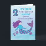 Great Granddaughter 2nd Birthday Sparkly Look Card<br><div class="desc">Make a splash during your great granddaughter’s upcoming 2nd birthday celebration. To do that,  you can simply get a copy of this card that has a mermaid on the front and you’ll surely make a splash with the fun greeting that this card shares.</div>