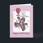 Great Granddaughter 3rd Birthday Bear Balloon Card<br><div class="desc">A great card for a Great Granddaughter with sweet words and colorful confetti. Wish her the best on her 3rd Birthday with this beautiful teddy bear holding a balloon. This sweet design is perfect for such a happy occasion.</div>
