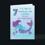 Great Granddaughter 7th Birthday Sparkly Look Card<br><div class="desc">It’s time to “shell-ibrate” a 7th birthday soon enough,  that is why you should have a copy of this card already so you can give it to your great granddaughter who is celebrating. If haven’t got this still then you can get it right now.</div>