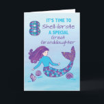 Great Granddaughter 8th Birthday Sparkly Look Card<br><div class="desc">Great granddaughters are special girls and deserve special greetings once they celebrate their birthdays. When you dear great granddaughter is to celebrate her 8th birthday then this card will send her special and fun greetings.</div>