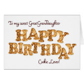 Great Granddaughter, a card for a cookie lover (Front Horizontal)