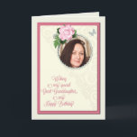Great-granddaughter, add a photo,birthday card<br><div class="desc">A beautiful birthday day card that you can make extra special by adding a picture. A pink rose and jeweled frame for you to personalize a card for a great granddaughter. A lovely verse inside completes this birthday card for a Great-granddaughter.</div>