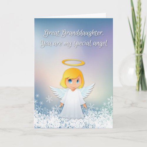 Great Granddaughter Angel Christmas Greeting Holiday Card