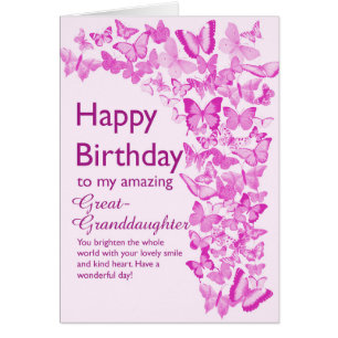 Great Granddaughter Birthday Butterflies Cards