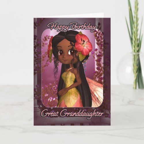 Great Granddaughter Birthday Card _ Cute Pink Fair