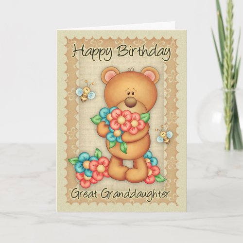 Great Granddaughter Birthday Card With A Bunch Of
