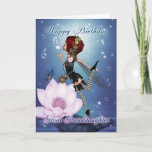 Great Granddaughter Birthday Card With Fantasy Wat<br><div class="desc">Great Granddaughter Birthday Card With Fantasy Water Fairy</div>