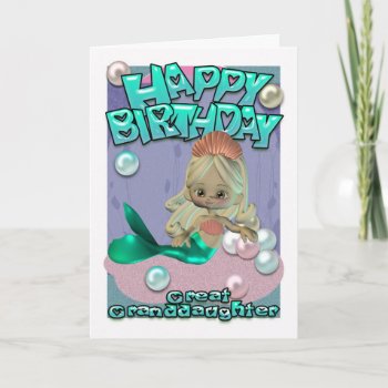 Great Granddaughter Birthday Card With Mermaid by moonlake at Zazzle
