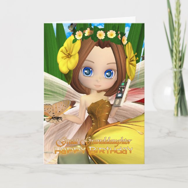 Great Granddaughter Birthday card with moonies cut (Front)