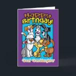 Great Granddaughter, Birthday Celebration Dogs, Lo Card<br><div class="desc">Bright and colorful and great for that dog lover,  lots of variations of cute pooch to make the recipient smile. Cute Pooches</div>