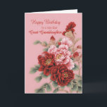 Great Granddaughter Birthday Peonies Card<br><div class="desc">A delightful illustration of pink and red peonies to wish your great granddaughter a happy birthday. This card is full of love,  and elegant and classy at the same time.</div>