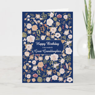 Great Granddaughter Birthday Scattered Flowers Card