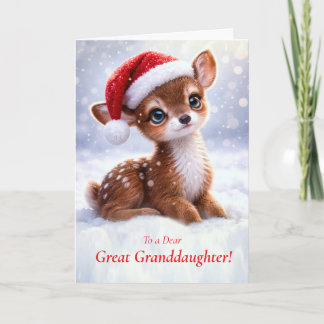 Great Granddaughter Christmas Holiday Deer Card