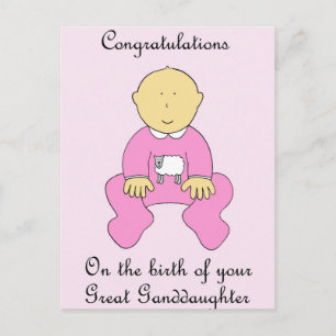 Great Granddaughter Congratulations Postcard