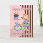 Great Granddaughter Cute Birthday Card<br><div class="desc">Great Granddaughter Cute Birthday Card - Cupcakes And Tea</div>