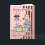 Great Granddaughter Cute Birthday Card - Cupcakes<br><div class="desc">Great Granddaughter Cute Birthday Card - Cupcakes And Tea</div>
