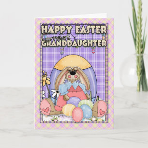 Great Granddaughter Easter Card - Easter Bunny & E