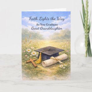 Great Granddaughter Graduation Religious Faith Card