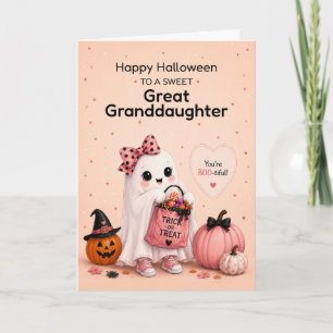 Great Granddaughter Halloween Cute Ghost Card