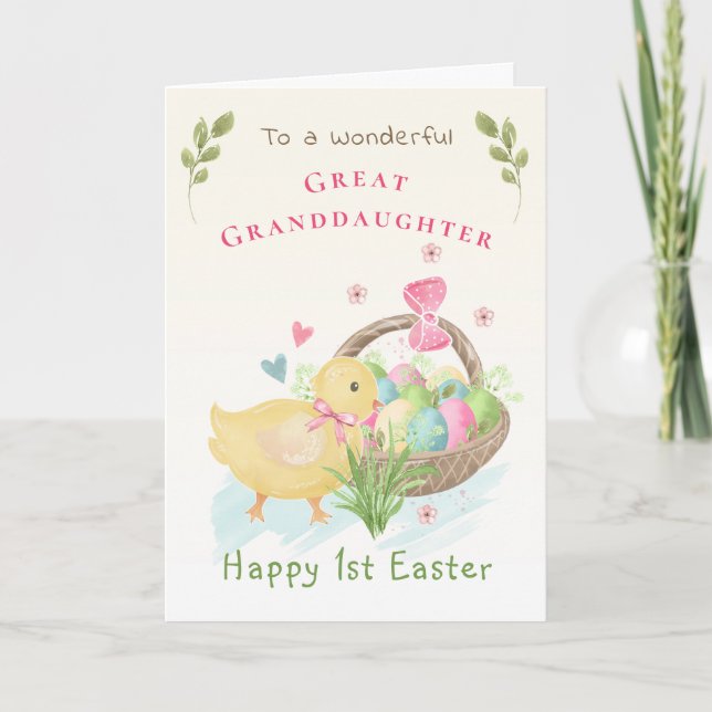 Great Granddaughter Happy 1st Easter Holiday Card (Front)