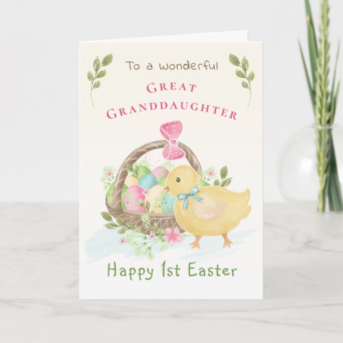 Great Granddaughter Happy 1st Easter Holiday Card