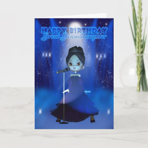 Great Granddaughter Happy Birthday Singing Deva Cu Card