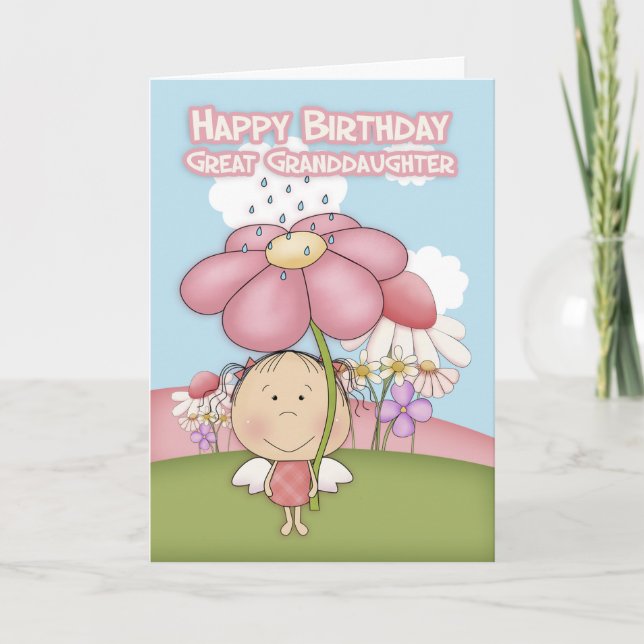Great Granddaughter Little Garden Fairy Card (Front)