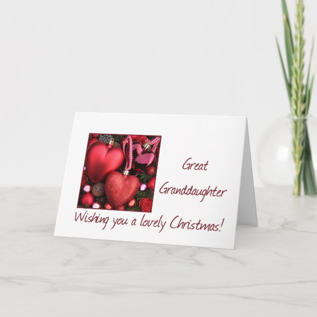 Great Granddaughter  Merry Christmas card (Front)