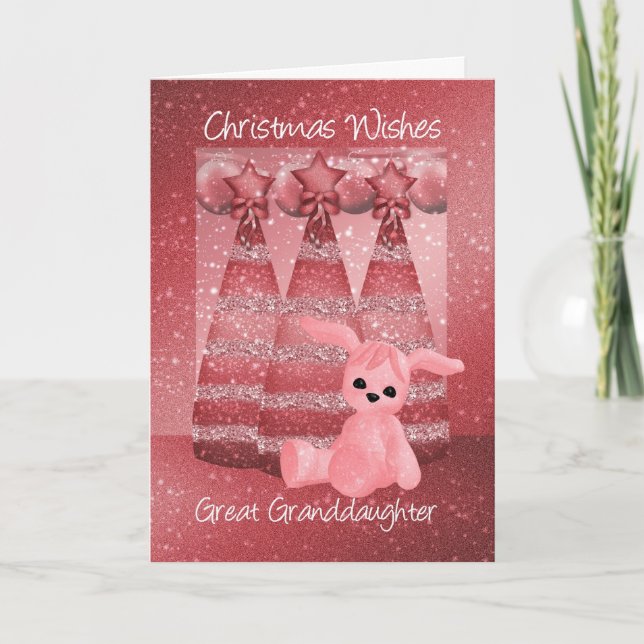 Great Granddaughter Sparkle Christmas Greeting Car Holiday Card (Front)