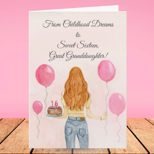 Great Granddaughter Sweet Sixteen Girl Jeans Card
