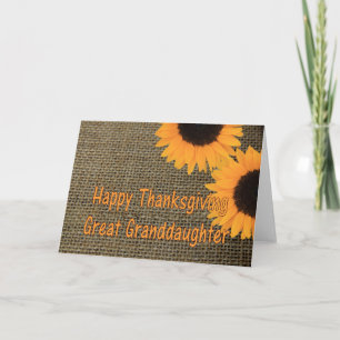 Great Granddaughter Thanksgiving Card