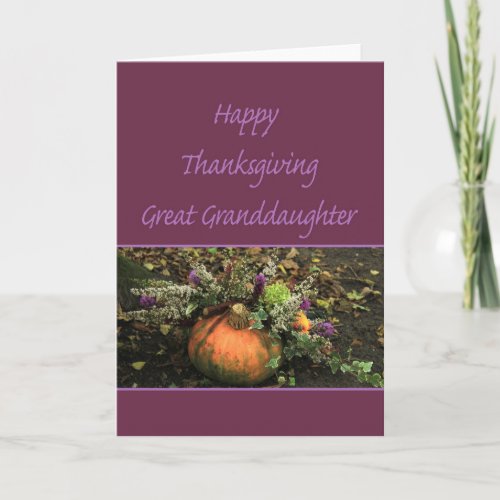 Great Granddaughter Thanksgiving Card