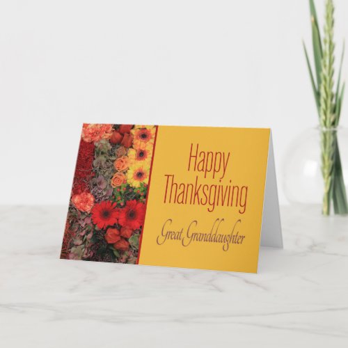 Great Granddaughter Thanksgiving Card